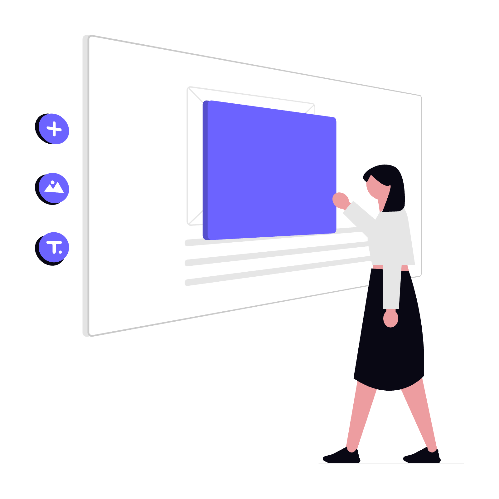 Pessoa construindo uma landing page com o editor visual do Afiliapage